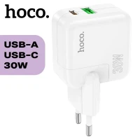 Сетевой адаптер HOCO C111A на USB QC 3.0 + Type-С PD 30W зарядное устройство