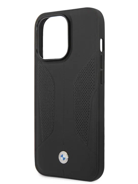 Кожаный чехол для iPhone 13 Pro Max BMW Signature Genuine Perforated Hard MagSafe Black (BMHMP13XRSCSK)