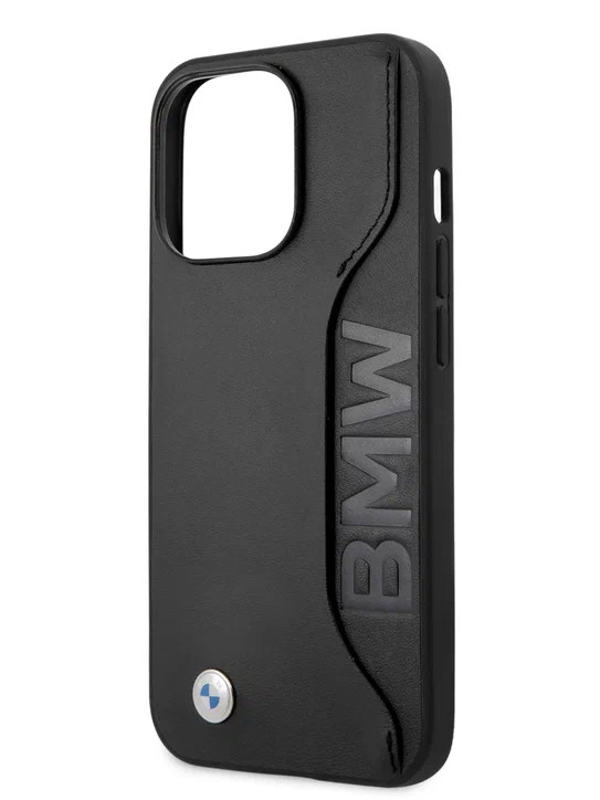 Кожаный чехол для iPhone 13 Pro Max BMW Signature Genuine с кардслотом Hard Black (BMHCP13XRCSWK)