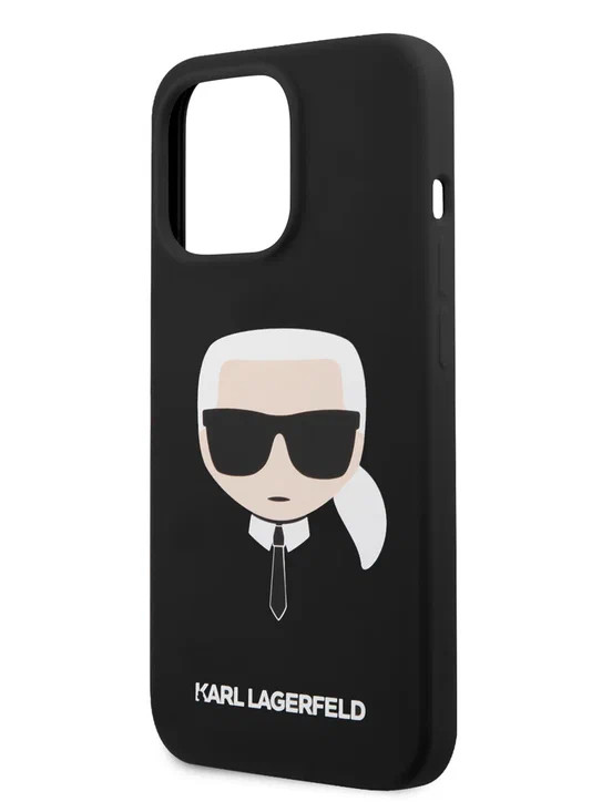 Чехол для iPhone 13 Pro Max Lagerfeld Liquid silicone Karl's Head Hard MagSafe Black (KLHMP13XSLKHBK)