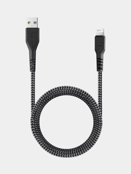 Кабель EnergEA FibraTough USB-A to Lightning MFI C89 Black 1.5 метра (CBL-FT2-BLK150)