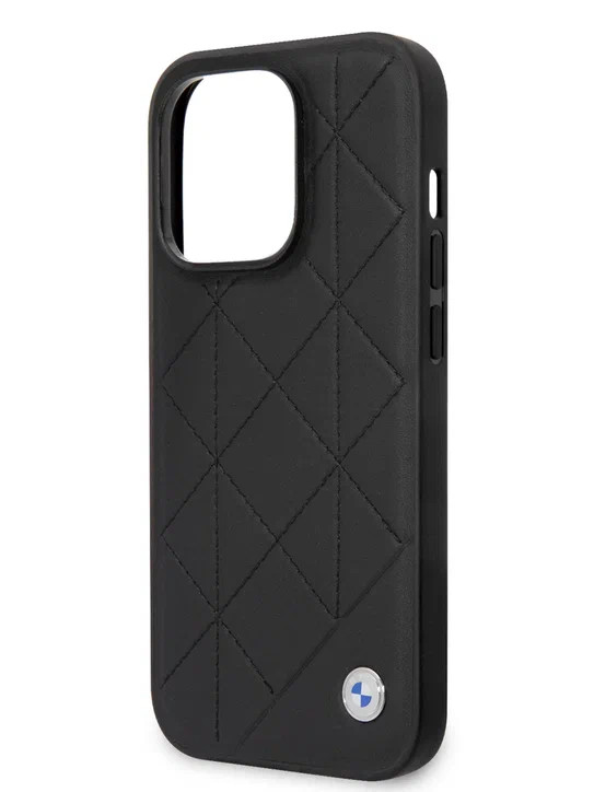 Кожаный чехол для iPhone 14 Pro BMW Signature Quilted pattern Hard Black (BMHCP14L22RQDK)