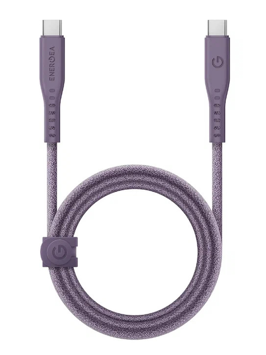 Кабель EnergEA FLOW USB-C to USB-C PD240W 5A Purple 1.5 метра (CBL-FLCC-PUR150M)