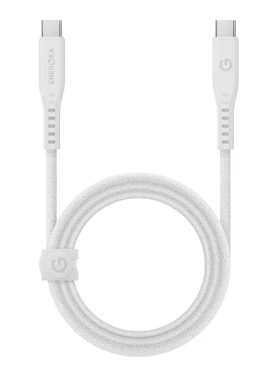 Кабель EnergEA FLOW USB-C to USB-C PD240W 5A White 1.5 метра (CBL-FLCC-WHT150M)