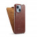 Кожаный чехол с вертикальным флипом для iPhone 15 Fierre Shann (Brown)