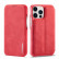 Кожаный чехол-книжка для iPhone 14 Pro LC.IMEEKE с магнитным флипом подставкой и разъемом для карт (Red)