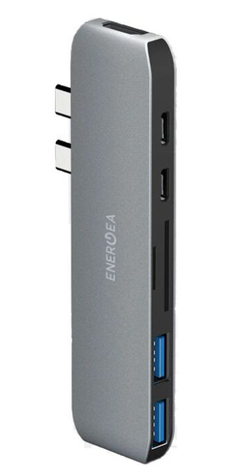 Переходник EnergEA AluHUB MACPRO 2USB-C with ThunderBolt 3, Gunmetal (HUB-MCPRO-GUN)