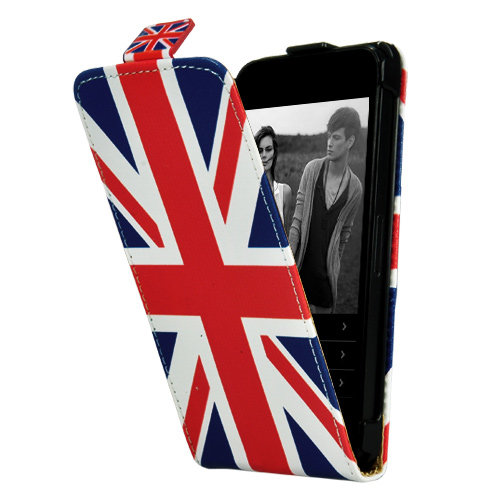 Кожаный чехол флип Melkco для iPhone SE / 5 / 5S с флагом Англии UK flag