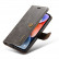Кожаный чехол-книжка DG.MING для iPhone 15 Plus c магнитной накладкой и разъемами под карточки (Grey)