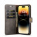 Кожаный чехол-книжка DG.MING для iPhone 15 Pro c магнитной накладкой и разъемами под карточки (Grey)