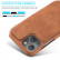 Кожаный чехол-книжка LC.IMEEKE для iPhone 15 Plus с магнитным флипом и разъемом под карточки (Brown)
