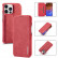 Кожаный чехол-книжка LC.IMEEKE для iPhone 15 Pro с магнитным флипом и разъемом под карточки (Red)