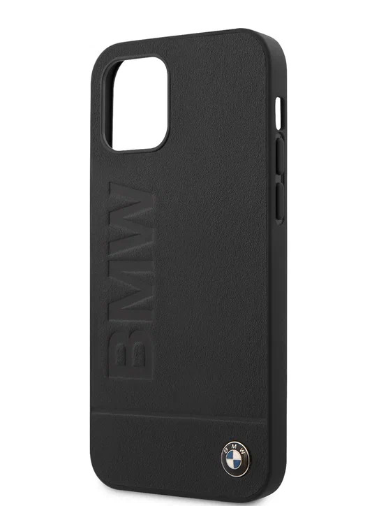 Кожаный чехол для iPhone 12/12 Pro (6.1) BMW Signature Genuine Logo imprint Hard Black (BMHCP12MSLLBK)